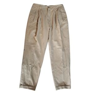 Vintage Cenza Palmetos Chino Cuffed Pleated Trousers Ankle 12 Notched Back 12P